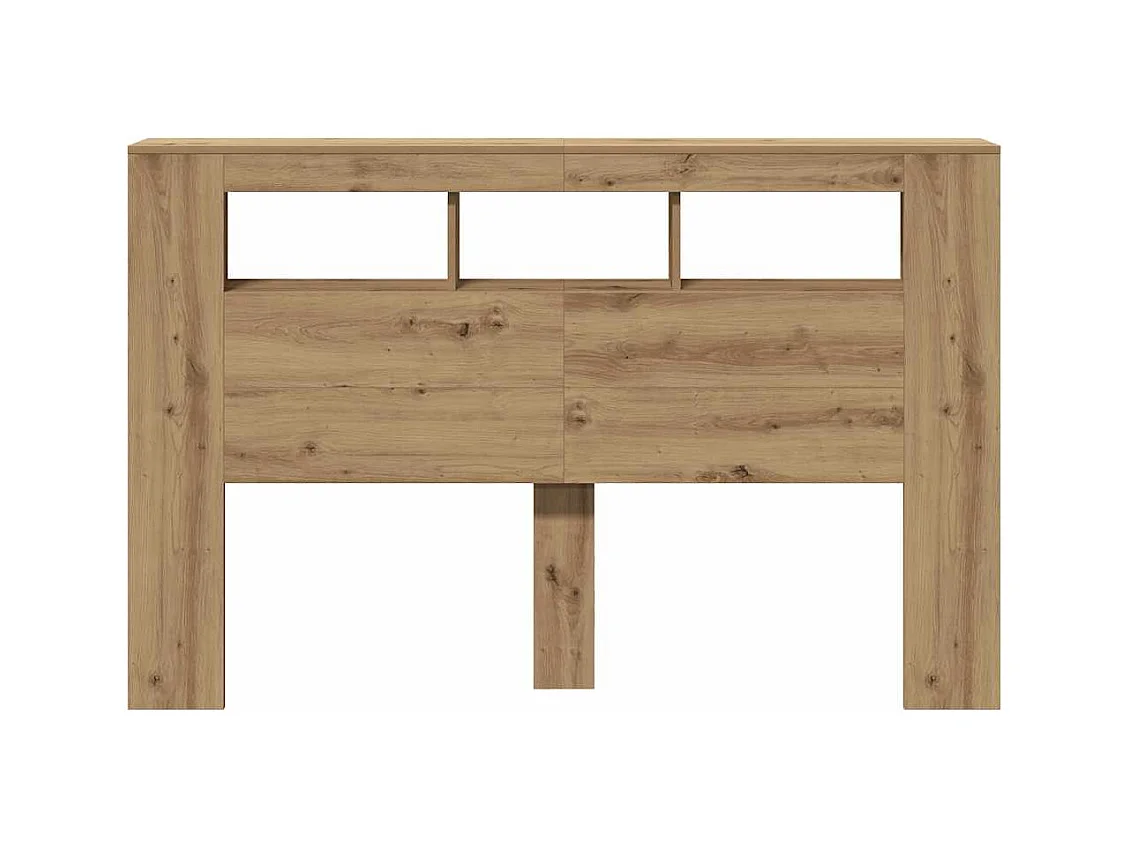 LED hoofdbord in handgemaakt eikenhout 160x18,5x103,5 cm