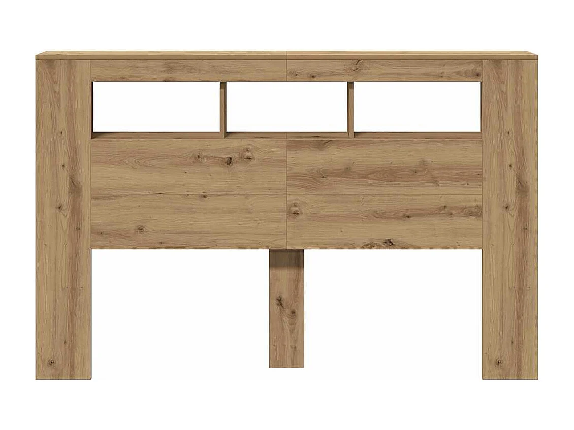 Tête de lit à LED chêne artisanal 160x18,5x103,5 cm