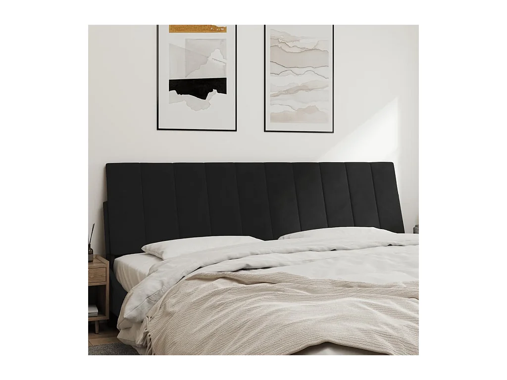 Cojín cabecero negro terciopelo 180 cm