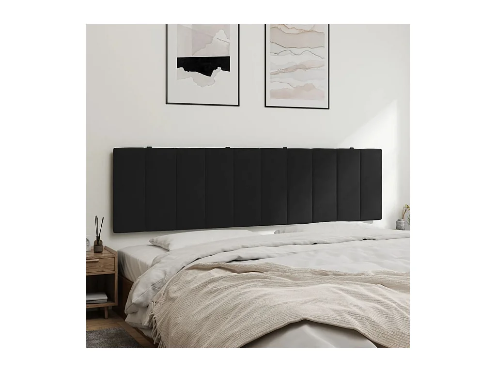 Cojín cabecero negro terciopelo 180 cm