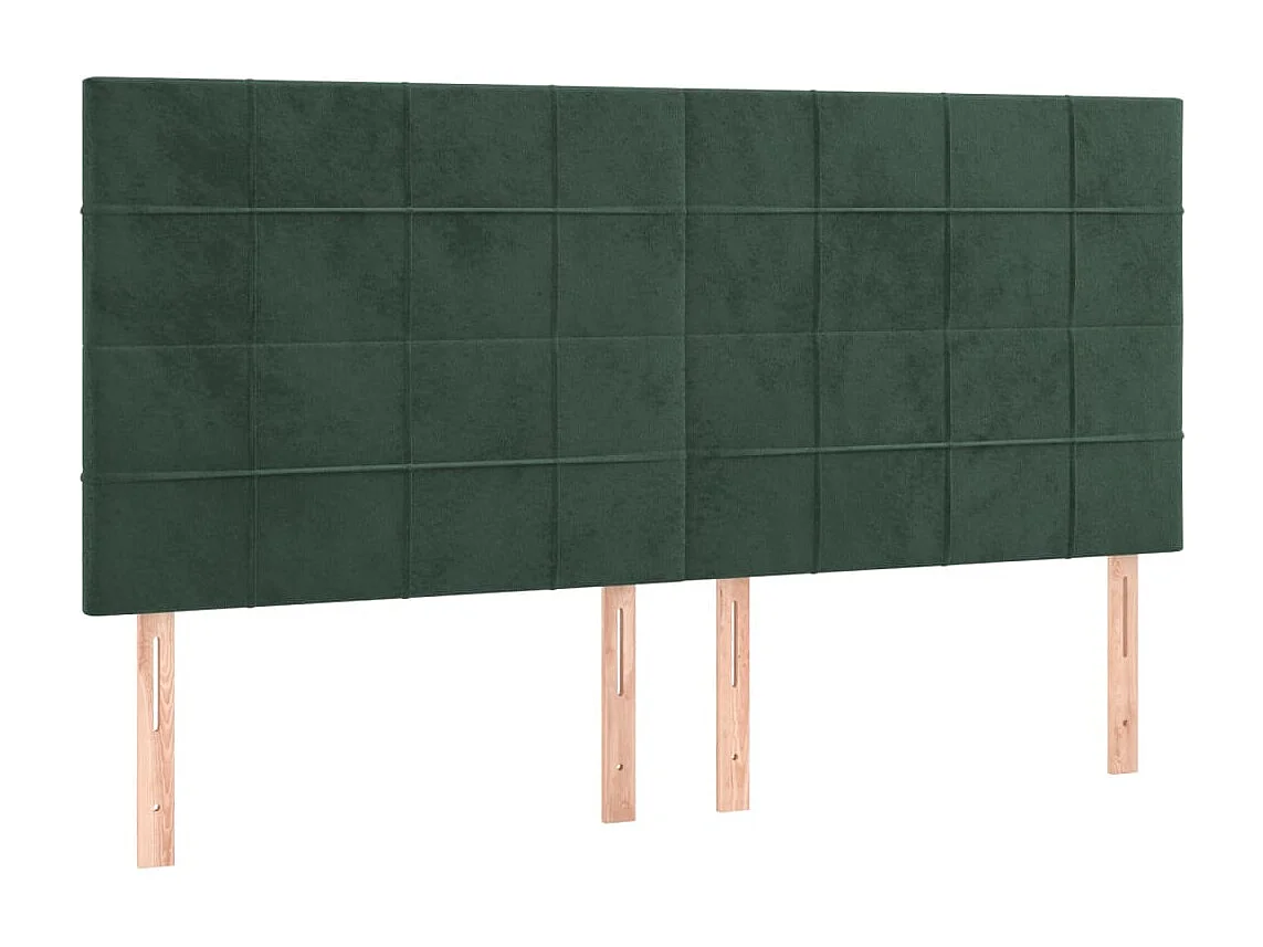 Testiera LED Verde Scuro 180x5x118/128 cm Velluto