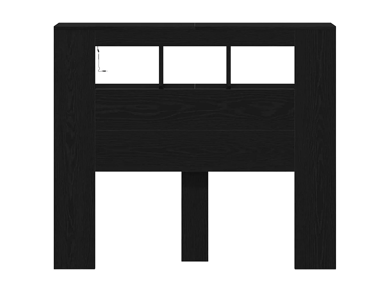Tête de lit LED avec étagère Chêne noir 120 x 18.5 x 103.5 cm