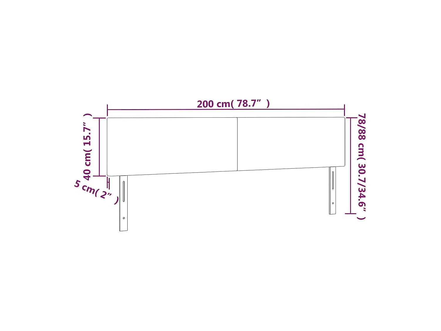 Têtes de lit 2 pcs Vert foncé 100x5x78/88 cm Velours