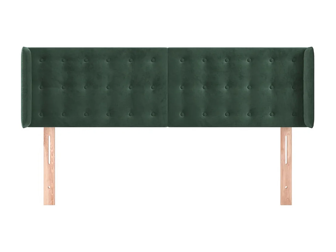 Hoofdbord met vleugels Donkergroen 147x16x78/88 cm Fluweel