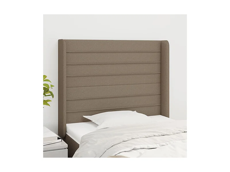 Kopfteil mit Flügeln Taupe 93x16x118/128 cm Stoff