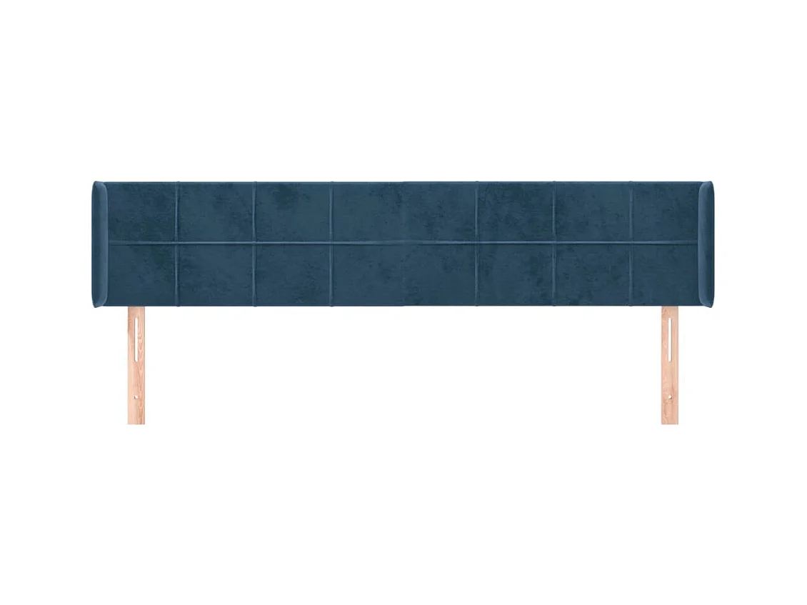 Hoofdbord met vleugels Donkerblauw 183x16x78/88 cm Fluweel
