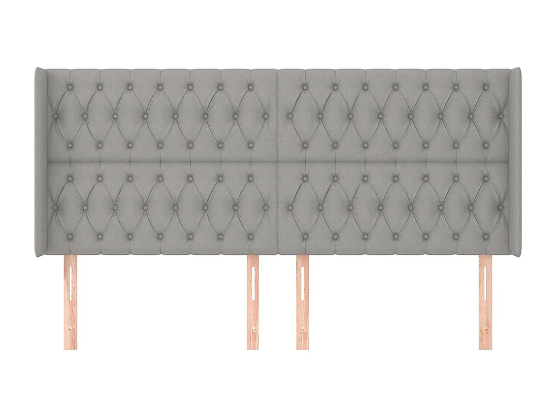 Testiera con ali Grigio chiaro 183x16x118/128 cm Tessuto