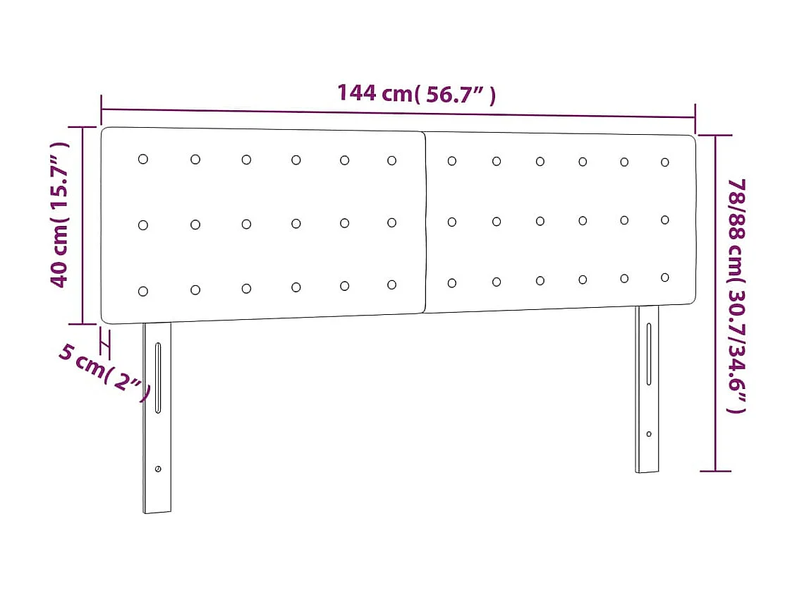LED hoofdbord Lichtgrijs 144x5x78/88 cm Stof