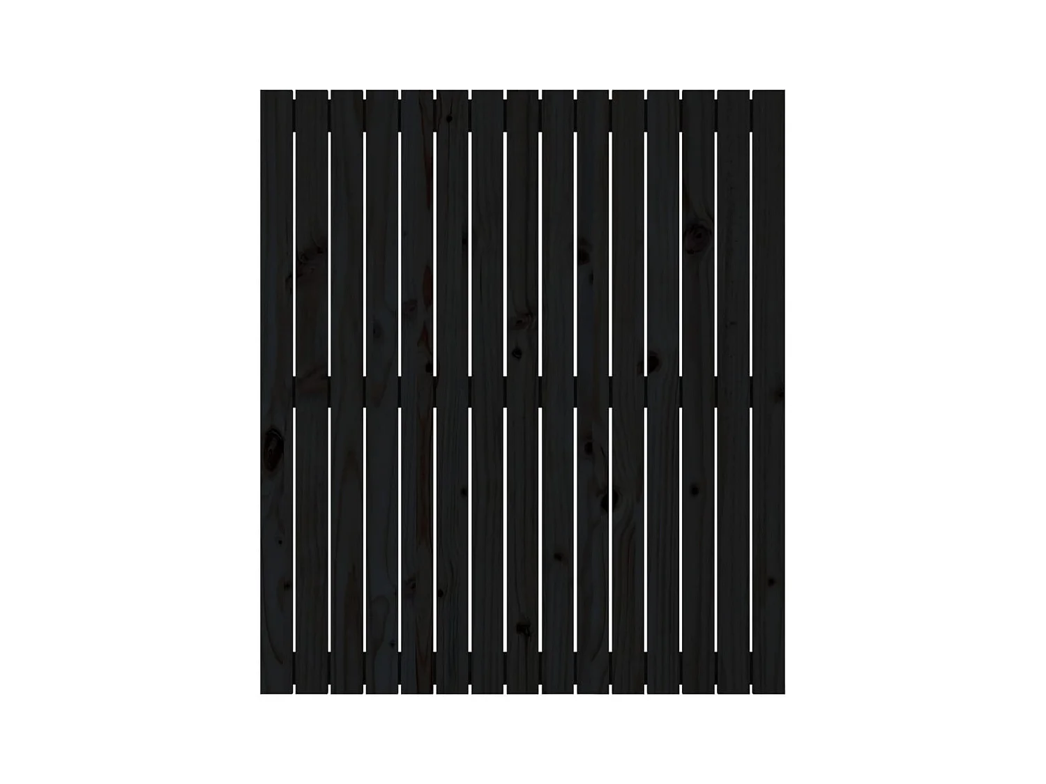 Zwart wandhoofdbord 95,5x3x110 cm Massief grenenhout