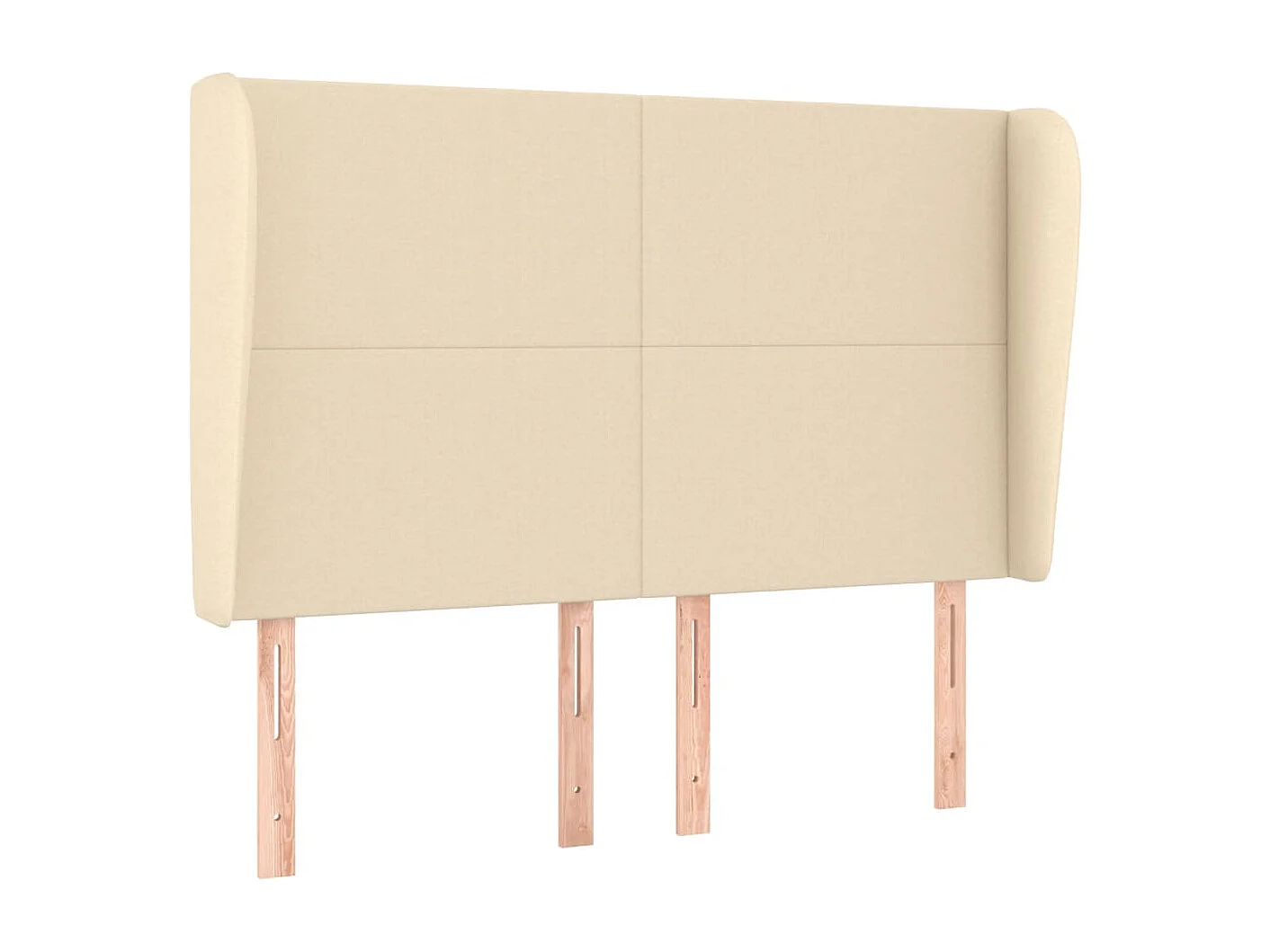 Testiera con ali Crema 147x23x118/128 cm Tessuto