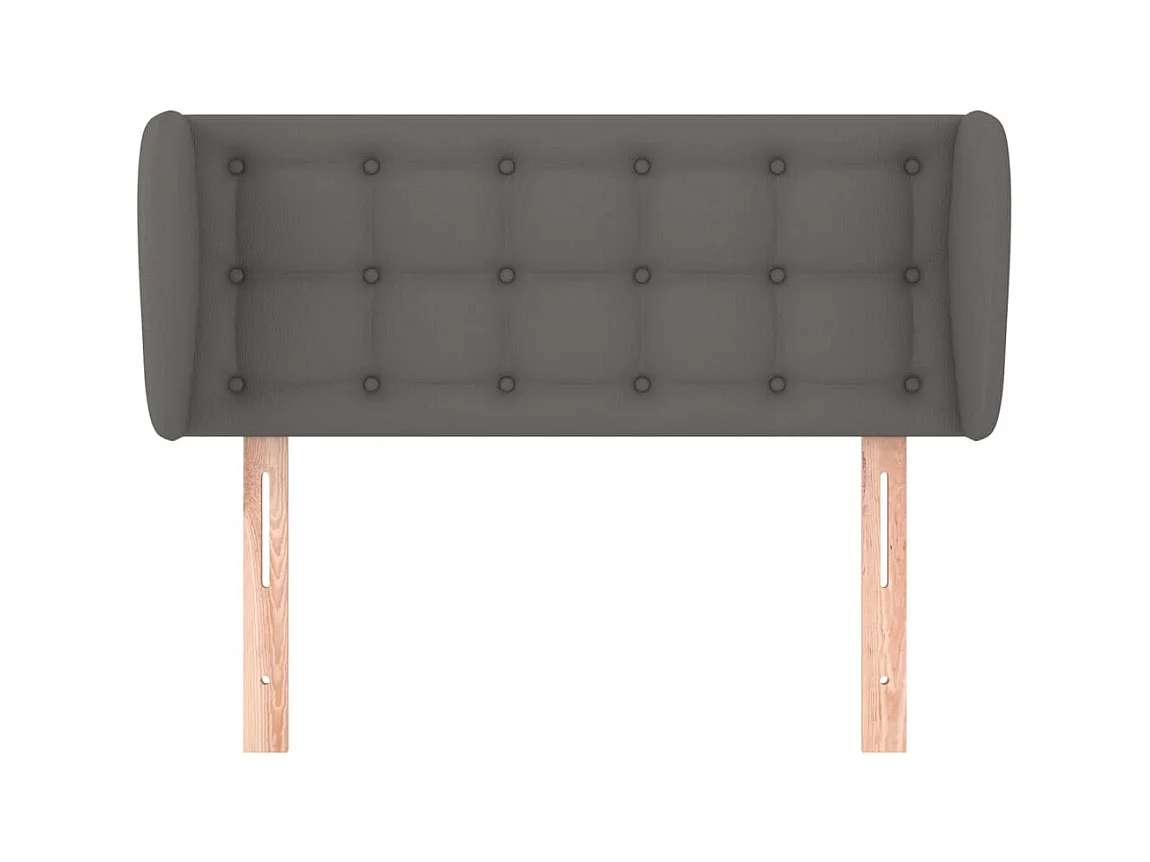 Hoofdbord met vleugels Grijs 103x23x78/88 cm Kunstleer