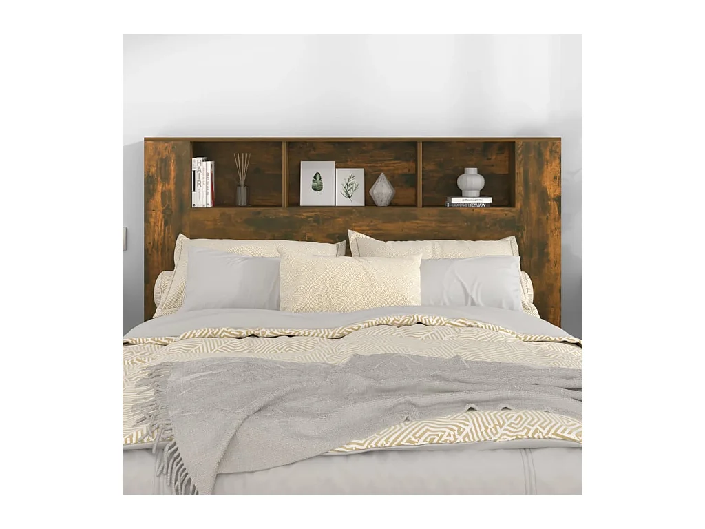 Gerookt eiken hoofdbord 160x18,5x104,5 cm