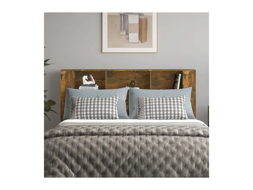 Gerookt eiken hoofdeinde kast 180x18,5x104,5 cm