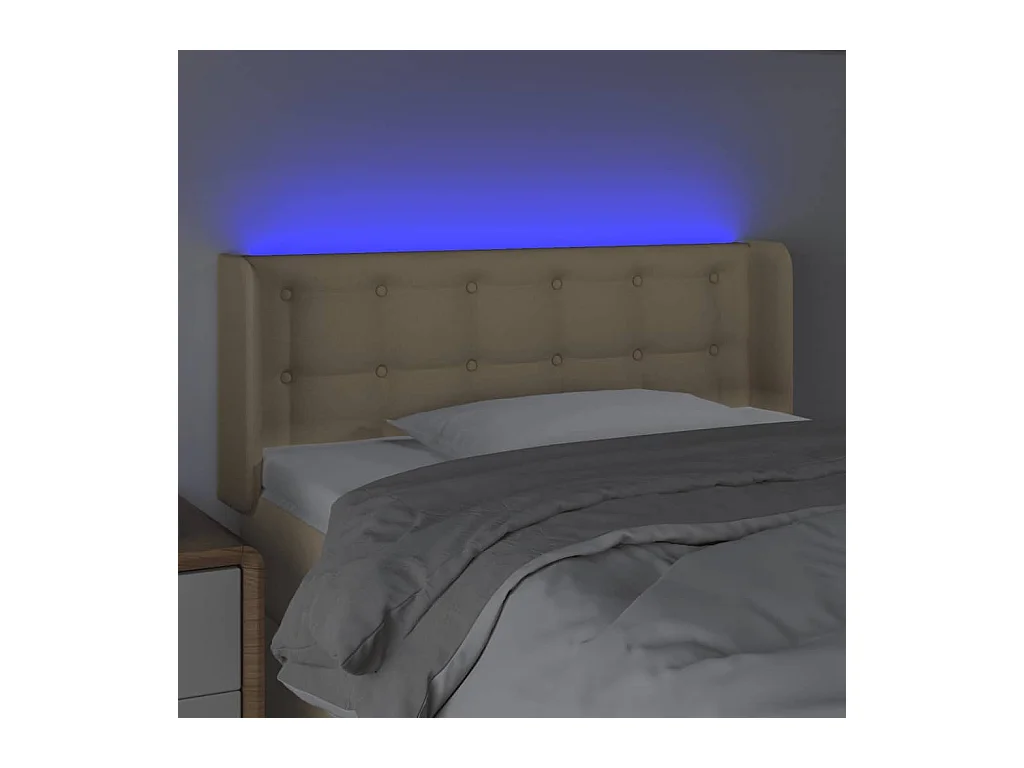Cabecero LED Crema 103x16x78/88 cm Tela
