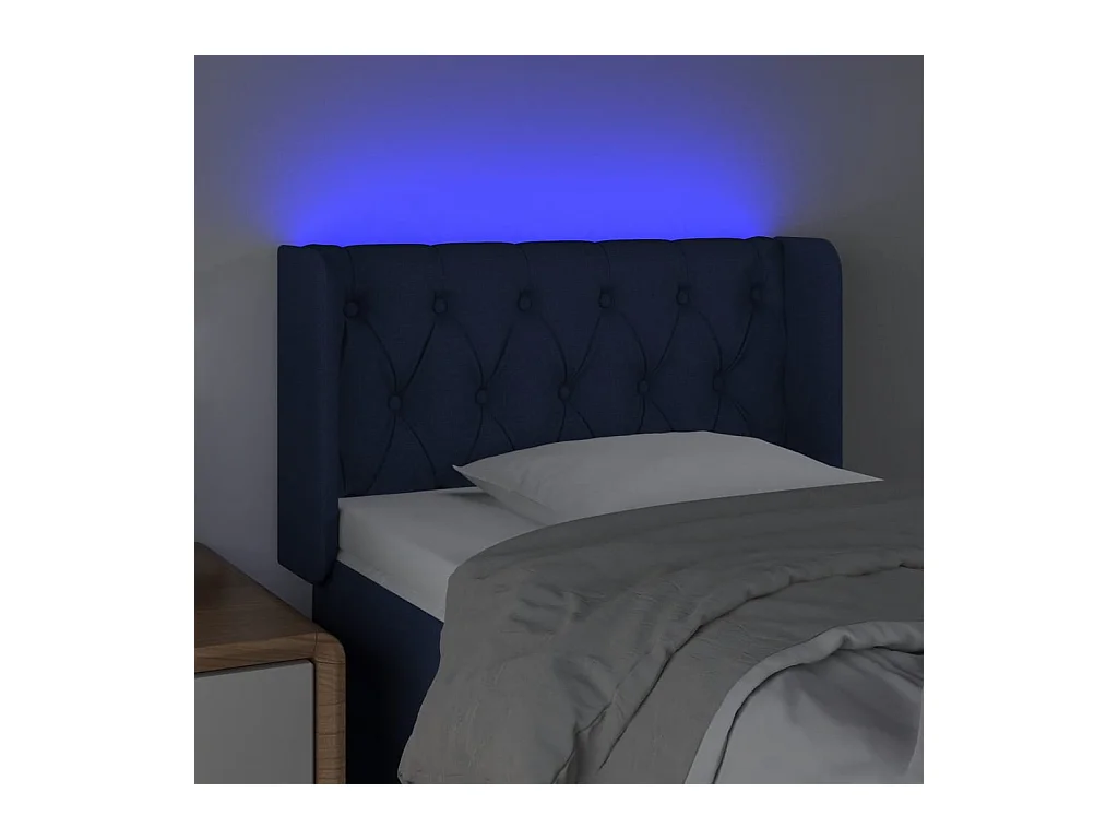 Blauw LED hoofdbord 83x16x78/88 cm Stof