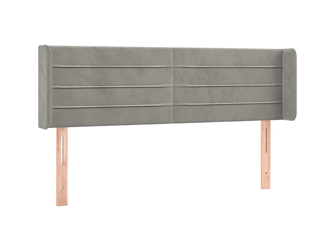 LED Hoofdbord Lichtgrijs 147x16x78/88 cm Fluweel