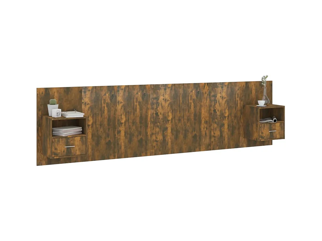 Cabecero con armarios Roble ahumado Madera de ingeniería