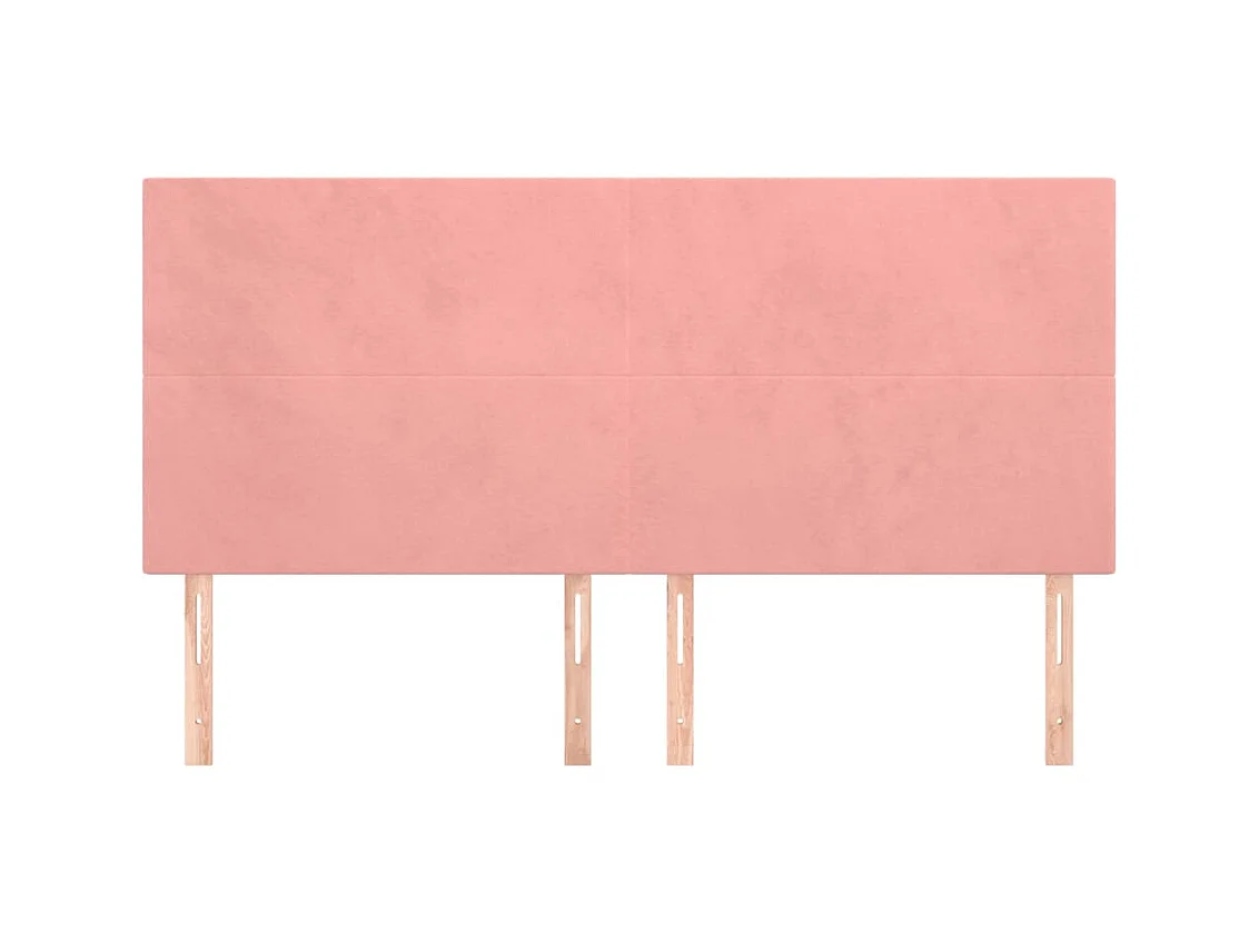 Têtes de lit 4 pcs Rose 100x5x78/88 cm Velours
