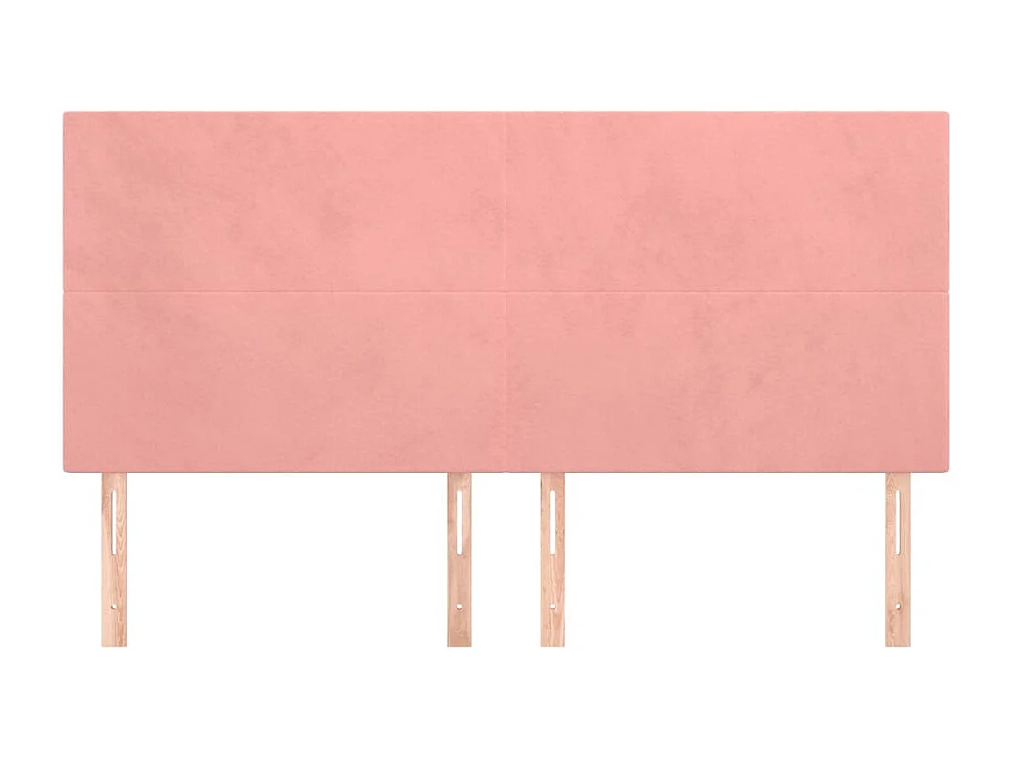 Têtes de lit 4 pcs Rose 100x5x78/88 cm Velours
