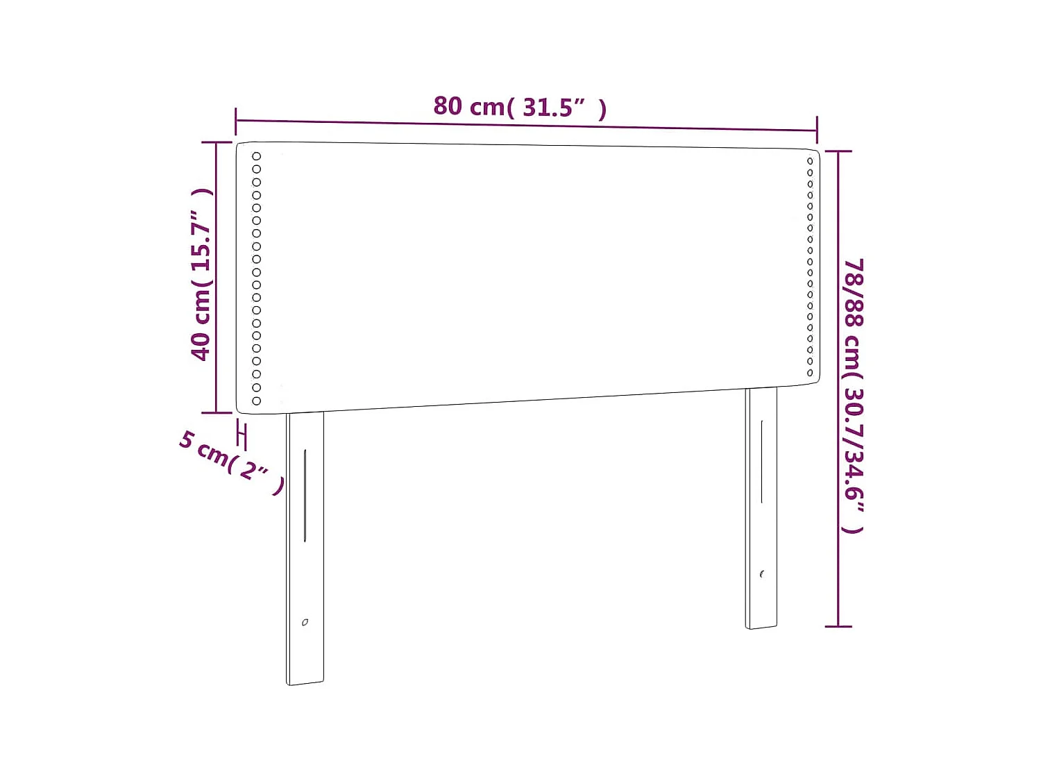 Graues Kopfteil 80x5x78/88 cm Kunstleder