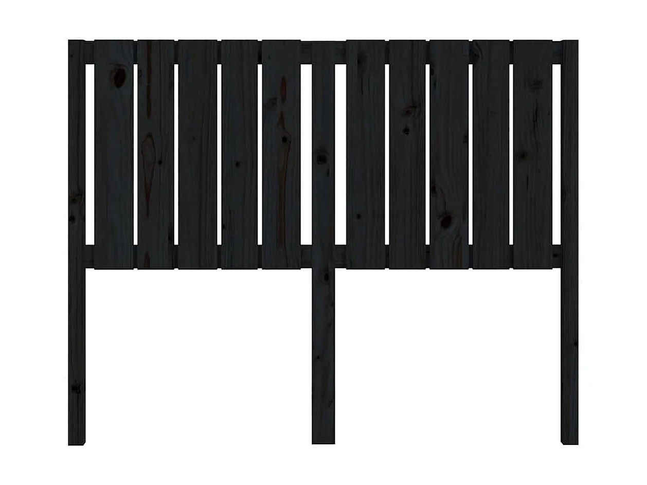 Zwart hoofdbord 125,5x4x100 cm Massief grenenhout