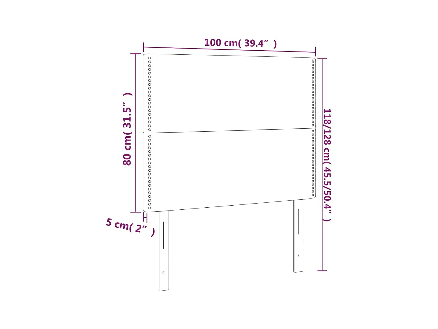 Kopfteile 2 Stk. Dunkelblau 100x5x78/88 cm Samt