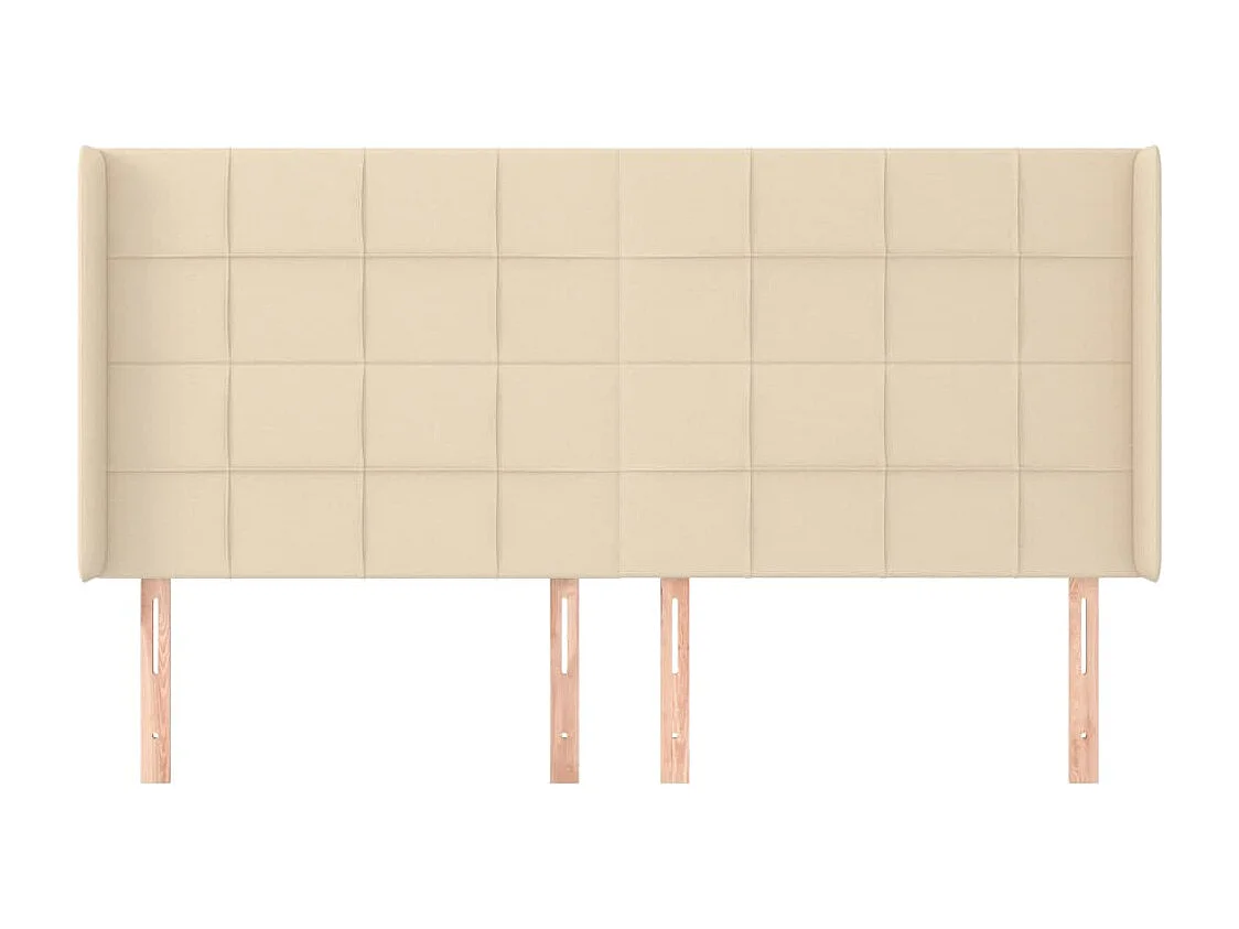 Tête de lit avec oreilles Crème 183x16x118/128 cm Tissu