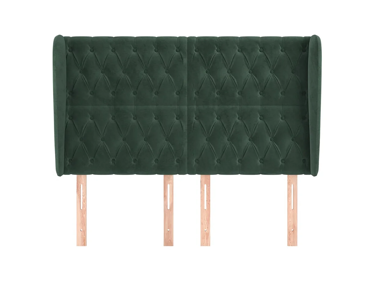 Hoofdbord met vleugels Donkergroen 163x23x118/128 cm Fluweel