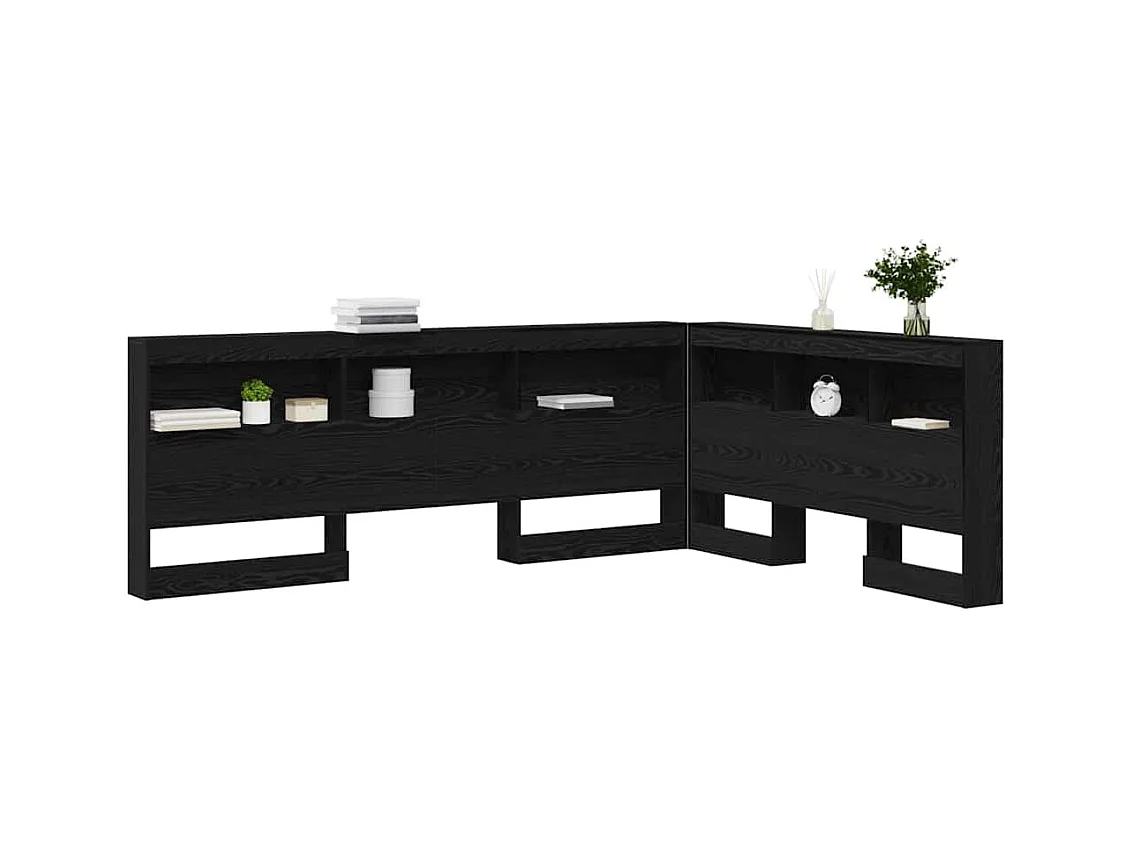 Tête de lit de rangement Chêne noir 160 cm Bois d'ingénierie