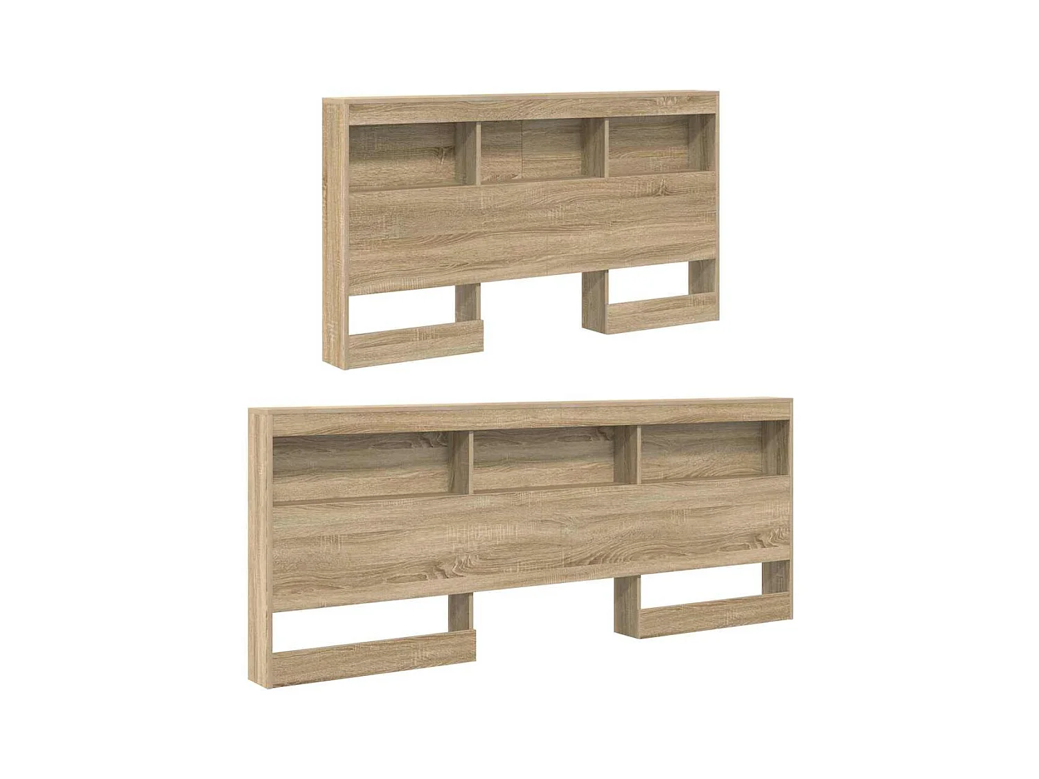 Kopfteil aus Sonoma-Eiche, 135 cm, Stauraum, Holzwerkstoff