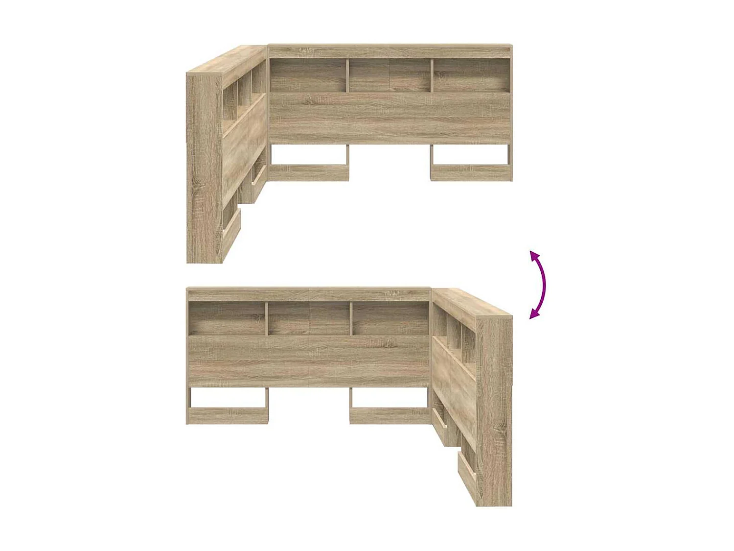 Testiera contenitore in rovere Sonoma da 135 cm in legno ingegnerizzato