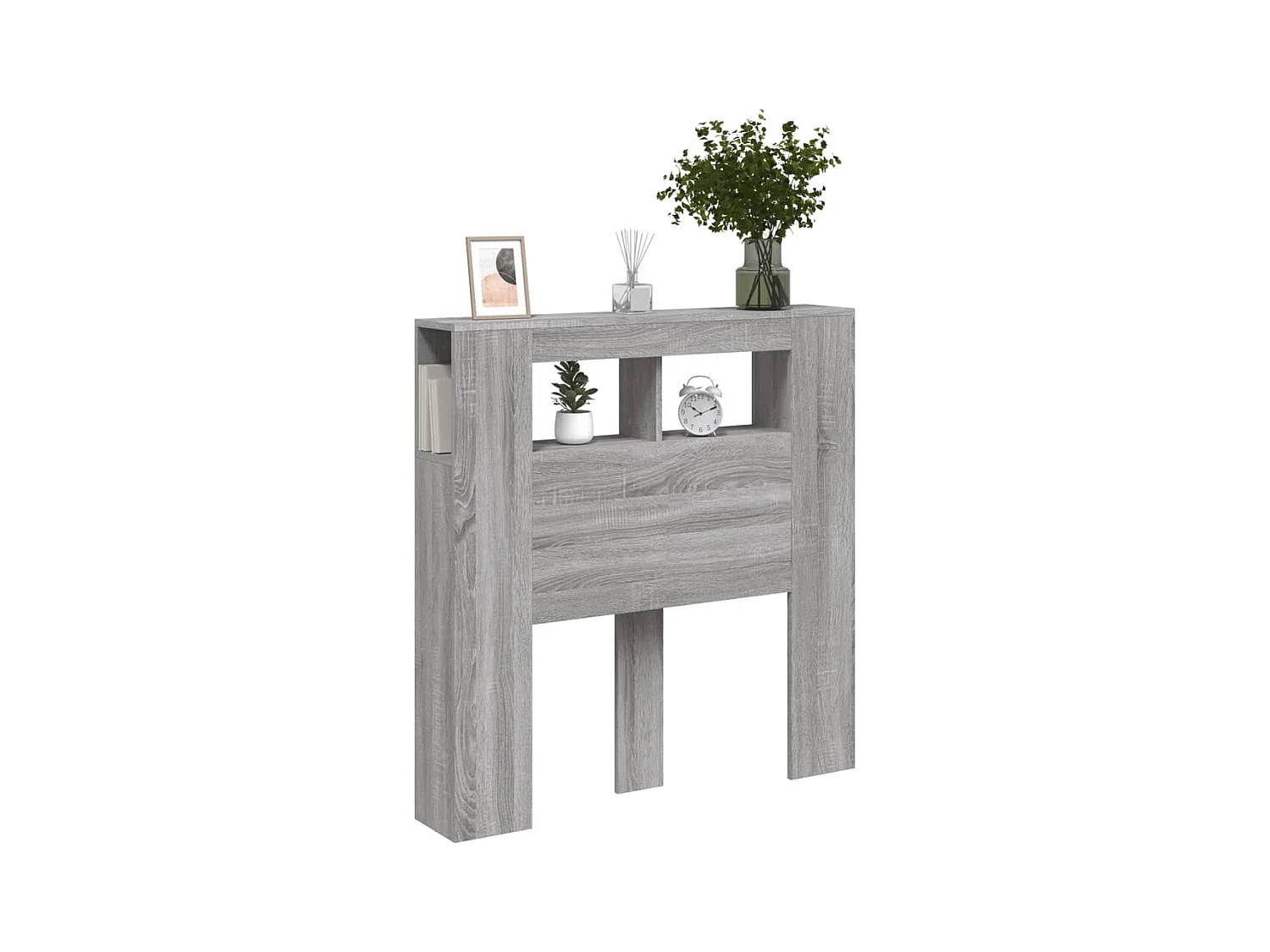 Sonoma grijs LED hoofdbord 100x18,5x103,5 cm bewerkt hout