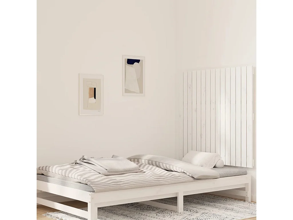 Wandhoofdbord Wit 95,5x3x90 cm Massief grenenhout