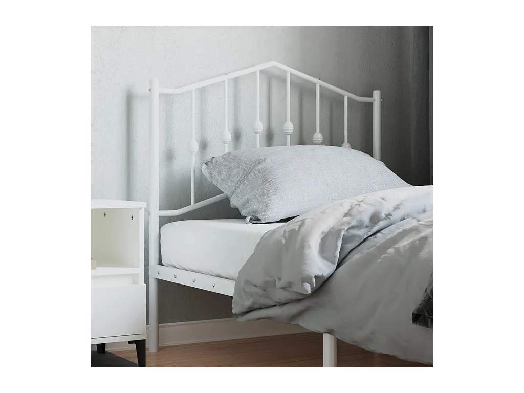 Wit metalen hoofdbord 90 cm