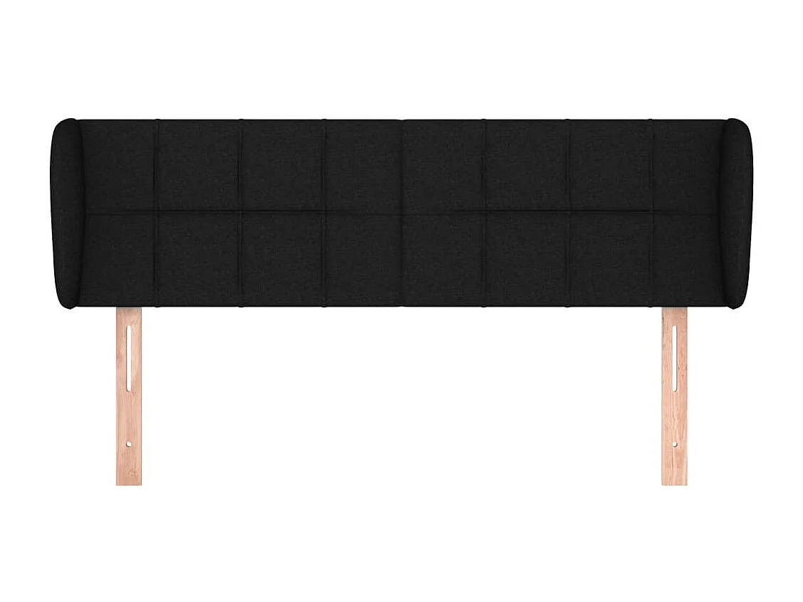 Hoofdbord met vleugels Zwart 147x23x78/88 cm Stof