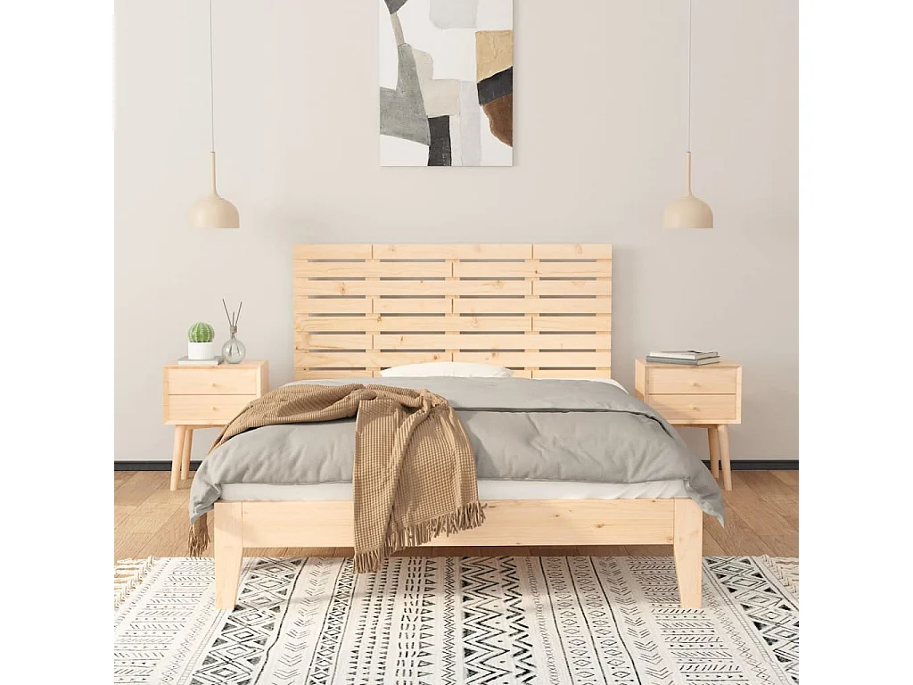 Tête de lit murale 141x3x63 cm Bois massif de pin