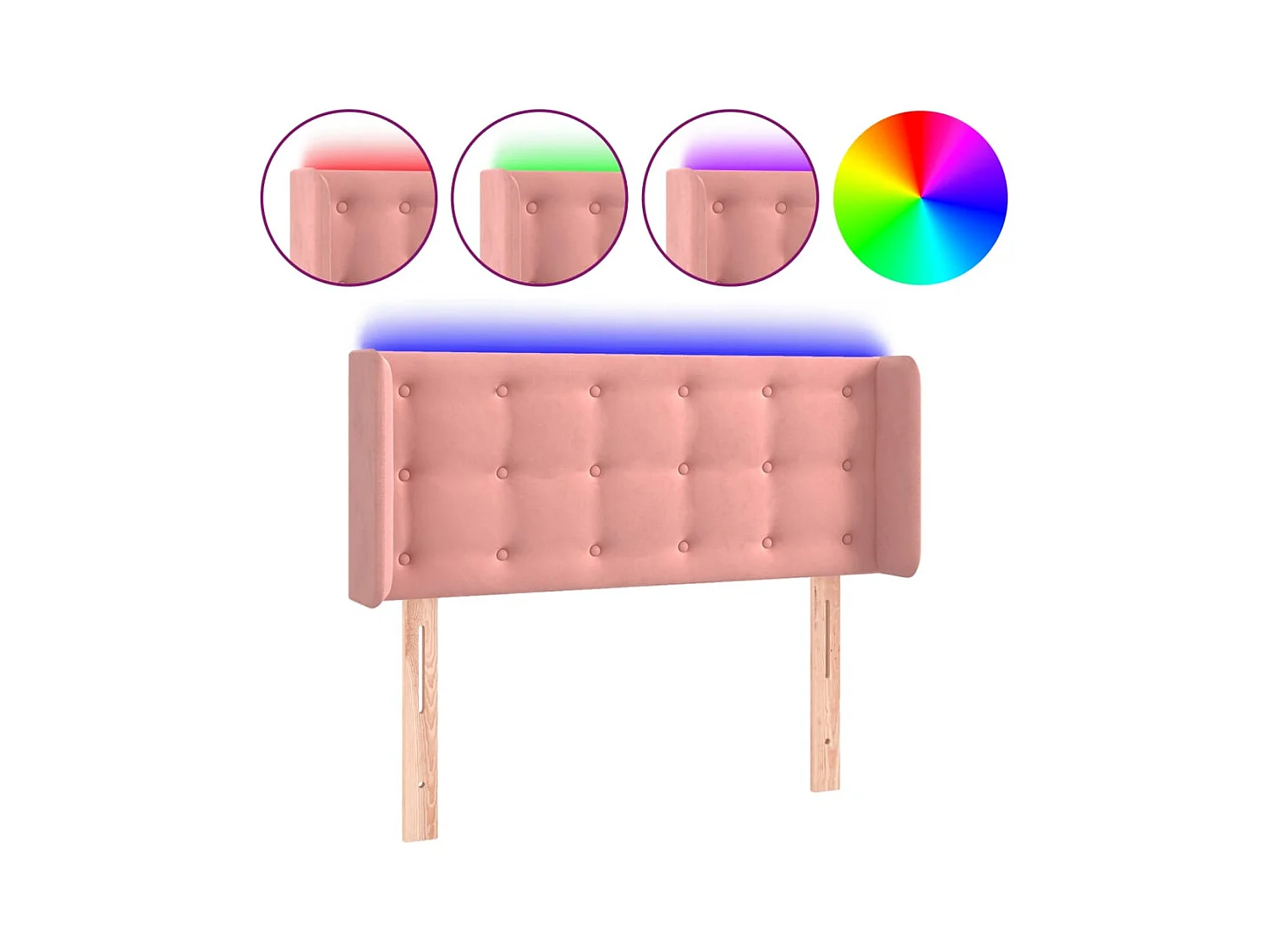 LED Hoofdbord Roze 93x16x78/88 cm Fluweel