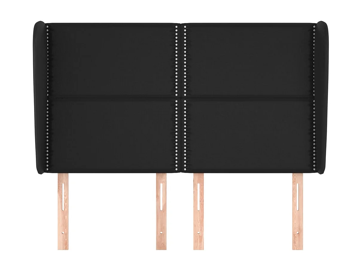 Testiera con ali Nero 147x23x118/128 cm Ecopelle