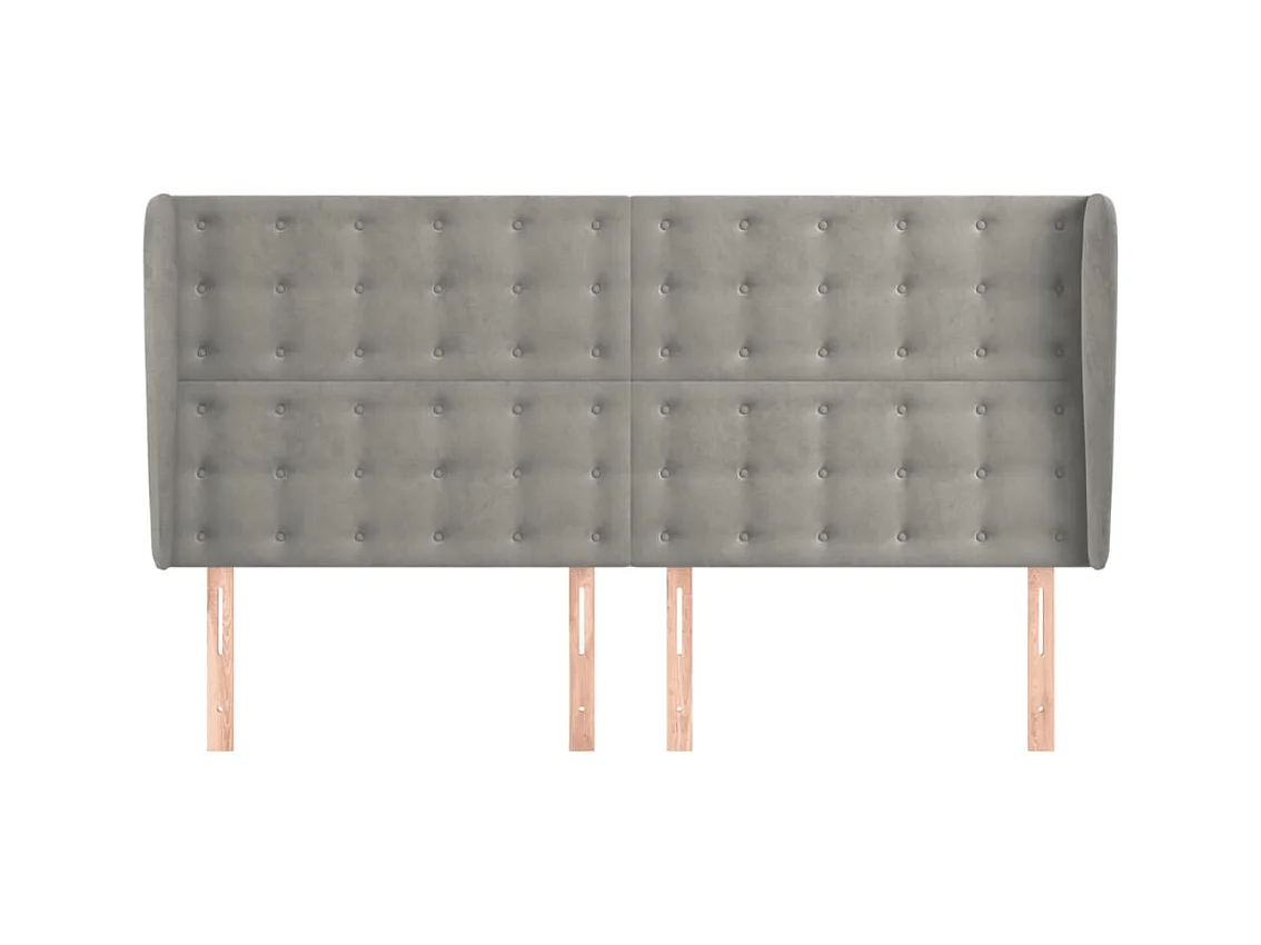 Cabecero con alas Gris claro 183x23x118/128 cm Terciopelo