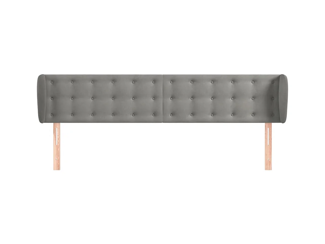 Tête de lit avec oreilles Gris clair 163x23x78/88 cm Velours