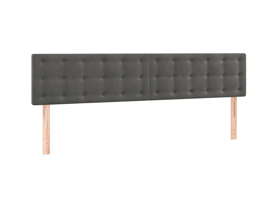 Kopfteile 2 Stk. Dunkelgrau 100x5x78/88 cm Samt