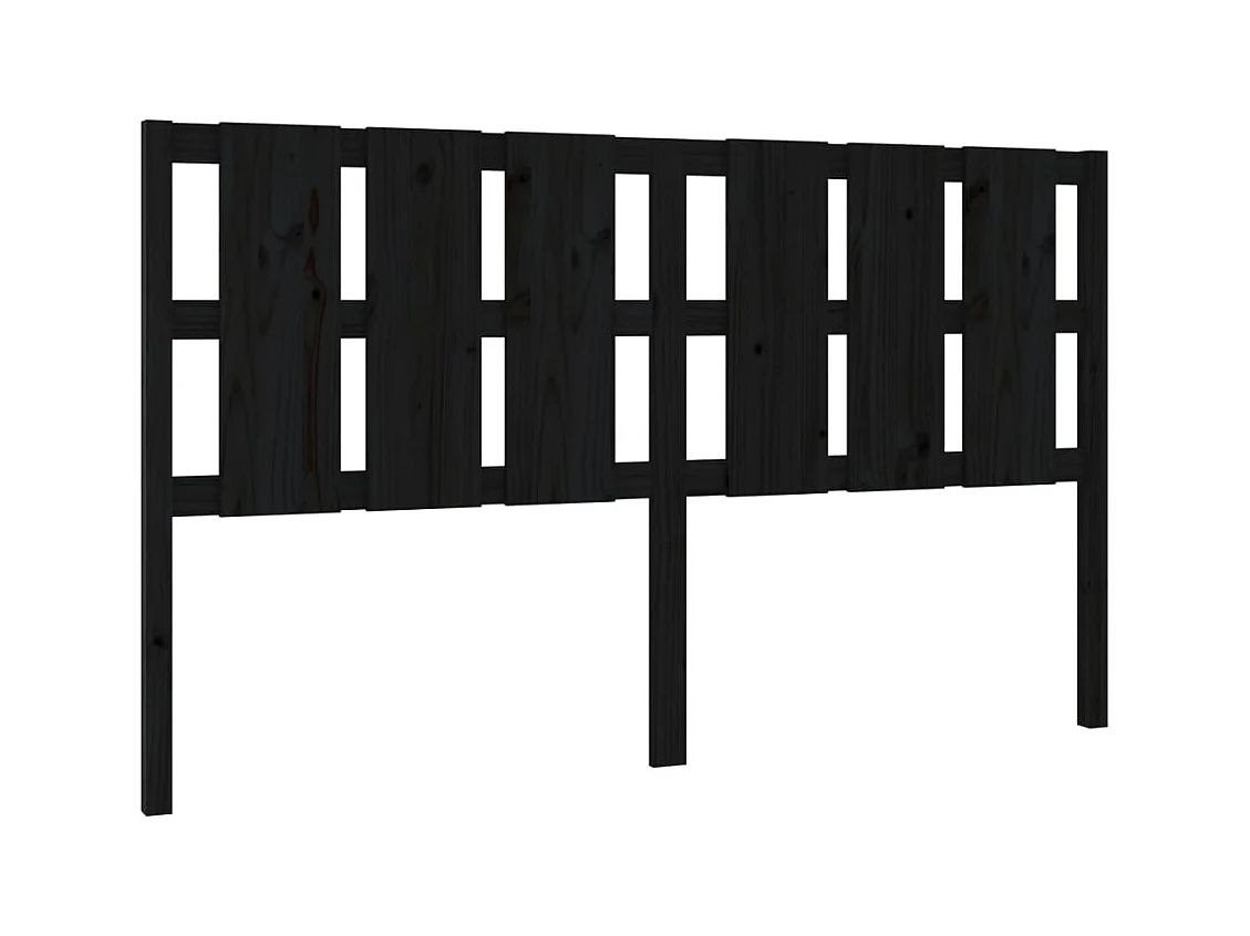 Tête de lit Noir 185,5x4x100 cm Bois massif de pin