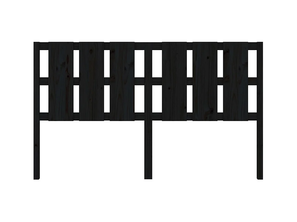 Tête de lit Noir 185,5x4x100 cm Bois massif de pin