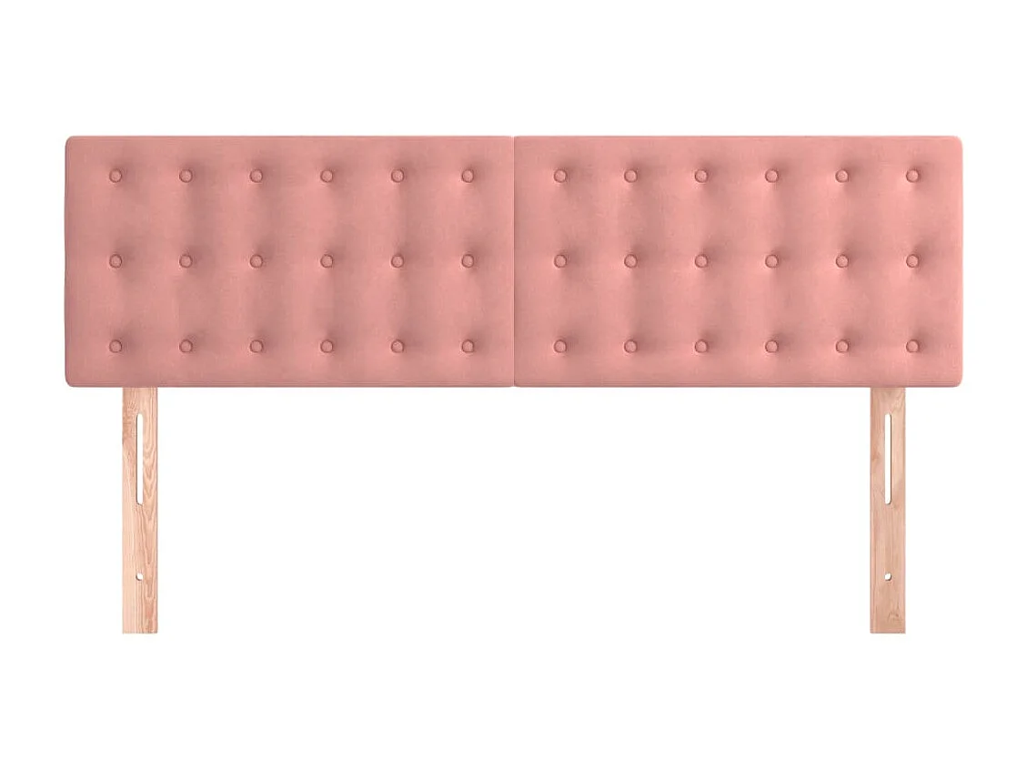 Cabeceros 2 uds Rosa 72x5x78/88 cm Terciopelo