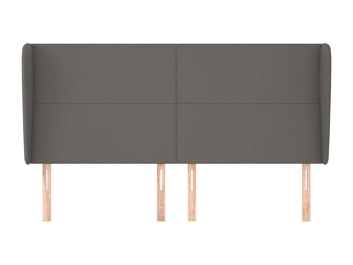 Tête de lit avec oreilles Gris 183x23x118/128 cm Similicuir