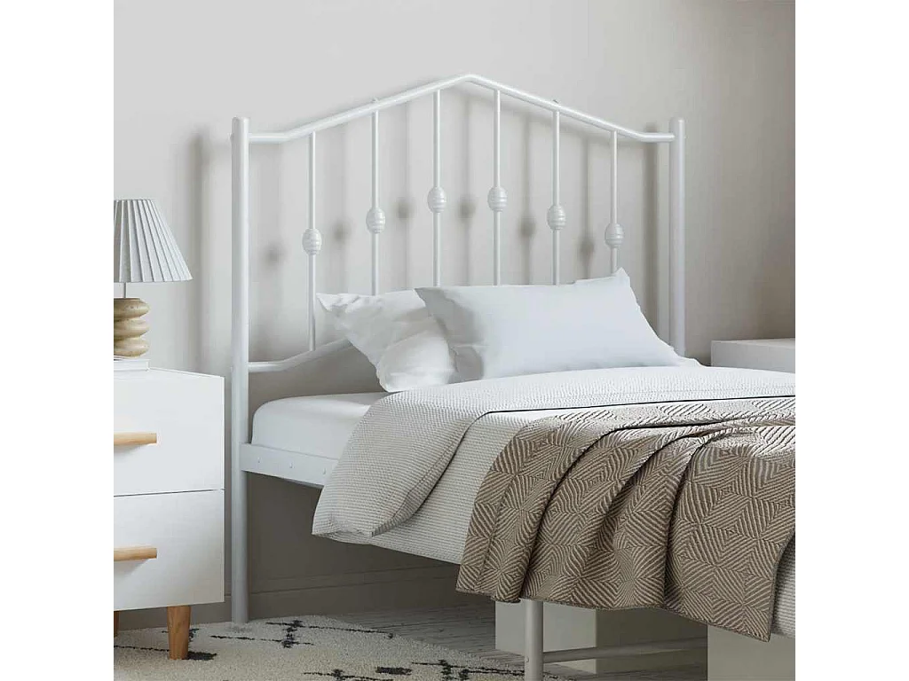 Tête de lit métal blanc 100 cm