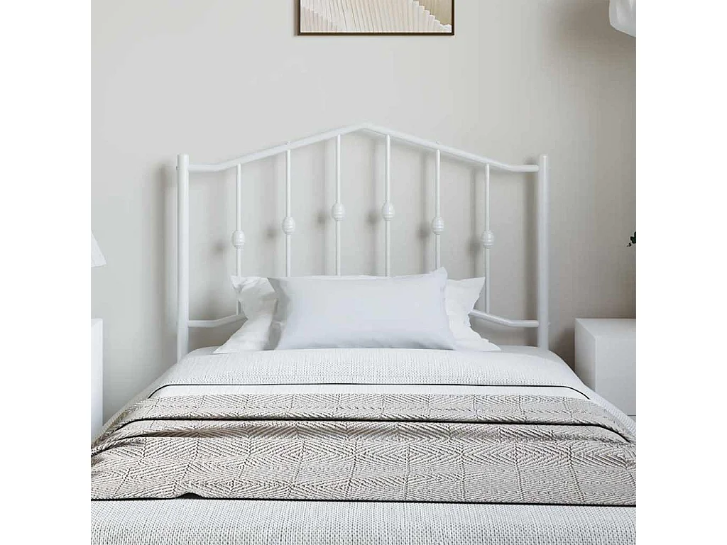 Tête de lit métal blanc 100 cm