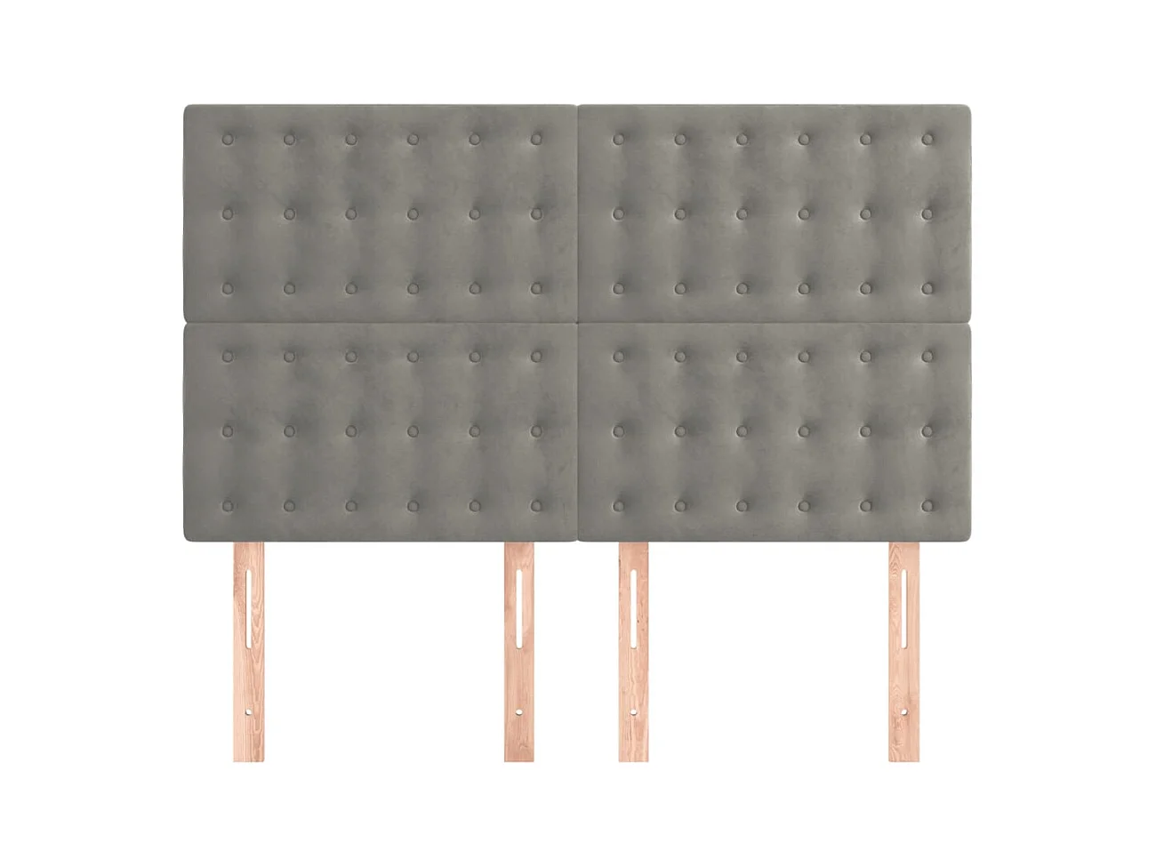 Cabeceros 4 piezas Gris Claro 72x5x78/88 cm Terciopelo