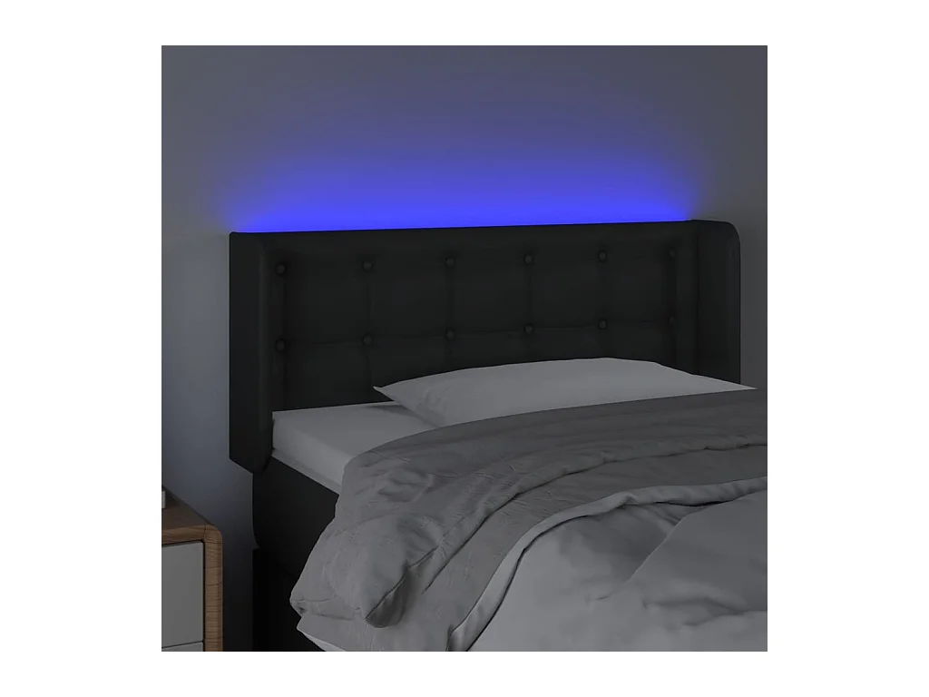 LED Hoofdbord Zwart 93x16x78/88 cm Kunstleer