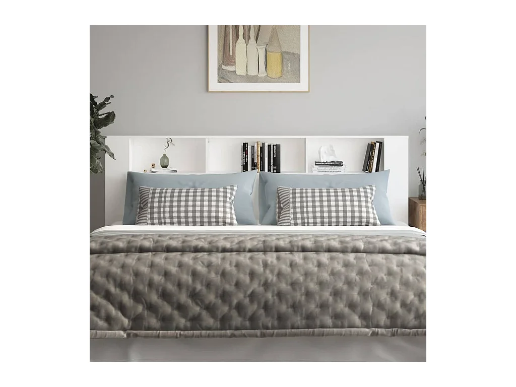 Witte hoofdeindekast 220x18,5x104,5 cm